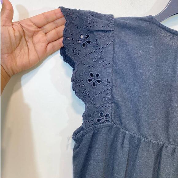 Old navy Black Eyelet Summer cotton dress Medium - Picture 2 of 6